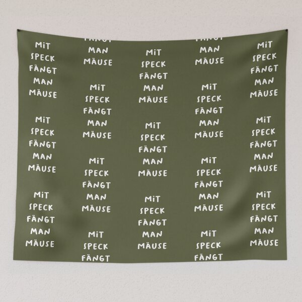 Item preview, "Mit Speck fängt man Mäuse." (With bacon, you catch mice.) | German Phrases | Minimalist Design designed and sold by RM-Journey.