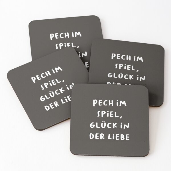 Item preview, "Pech im Spiel, Glück in der Liebe." (Unlucky in gambling, lucky in love.) | German Phrases | Minimalist Design designed and sold by RM-Journey.