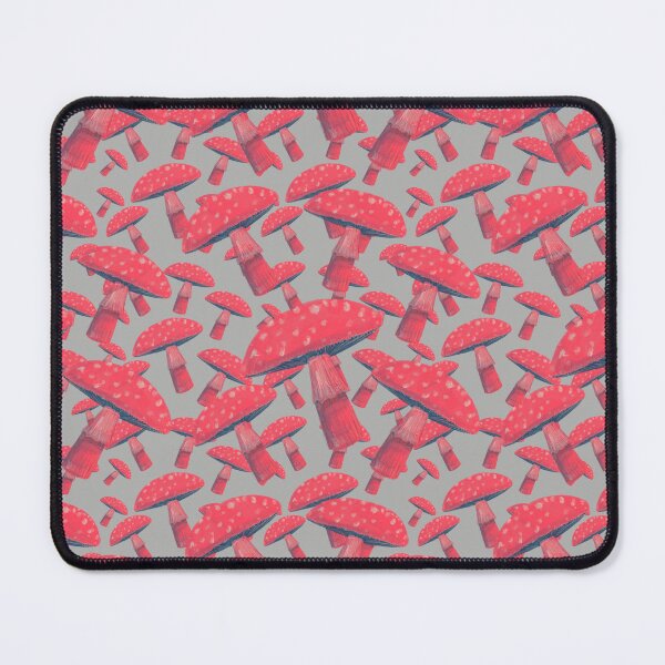 Item preview, Multiple Red Mushrooms on Dove Grey Background designed and sold by ashleywilks.