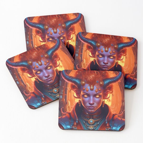 Item preview, Fire Genasi Tiefling - Dark Fantasy Art concept designed and sold by Delerat7.