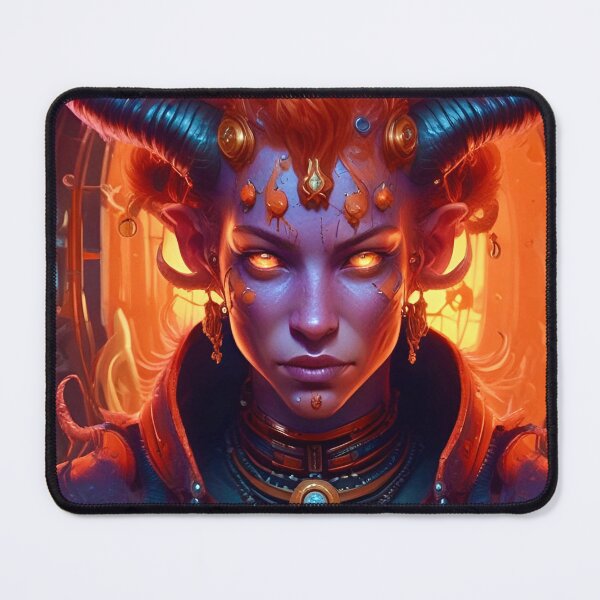 Item preview, Fire Genasi Tiefling - Dark Fantasy Art concept designed and sold by Delerat7.