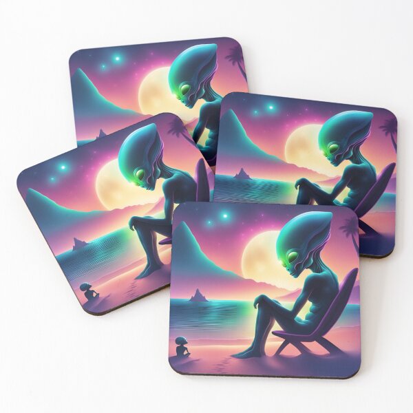 Item preview, alien, beach, sun, stars, fantasy, designed and sold by OSKARPIC.