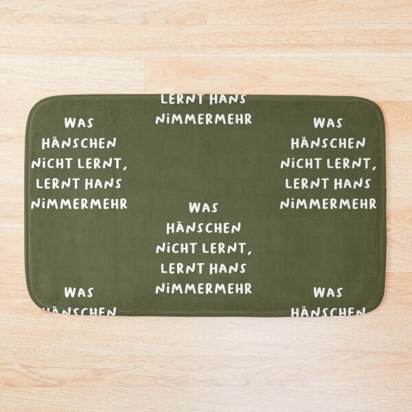 Item preview, "Was Hänschen nicht lernt, lernt Hans nimmermehr." (What little Hans doesn't learn, big Hans never will.) | German Phrases | Minimalist Design designed and sold by RM-Journey.