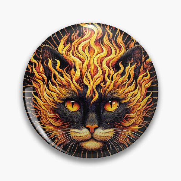 Item preview, Mystical Fire Cat Mandala Design designed and sold by Nostalgia Busters.