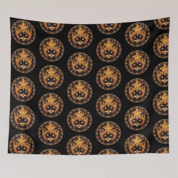 Item preview, Mystical Fire Cat Mandala Design designed and sold by Nostalgia Busters.