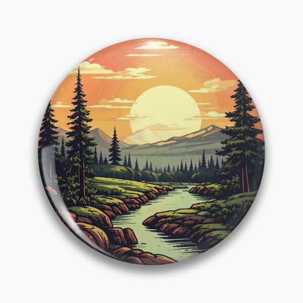 Item preview, Sunset Over Forested Peaks and River designed and sold by Gevorg Grigorian.