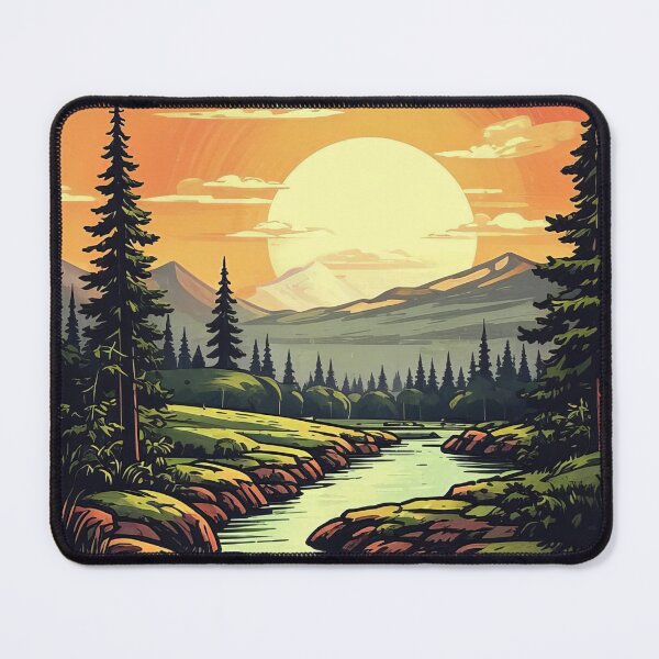 Item preview, Sunset Over Forested Peaks and River designed and sold by Gevorg Grigorian.