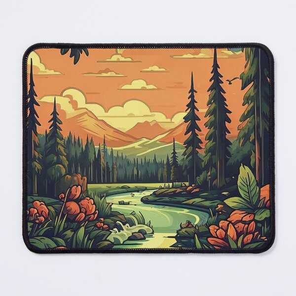 Item preview, Golden Dusk Above River and Mountain Pines designed and sold by Gevorg Grigorian.