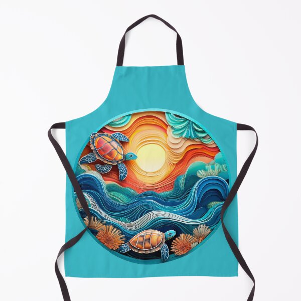 Item preview, Sea Turtle Sunset and Waves Retro Vintage Turtle Artwork designed and sold by Mandeville Photography.
