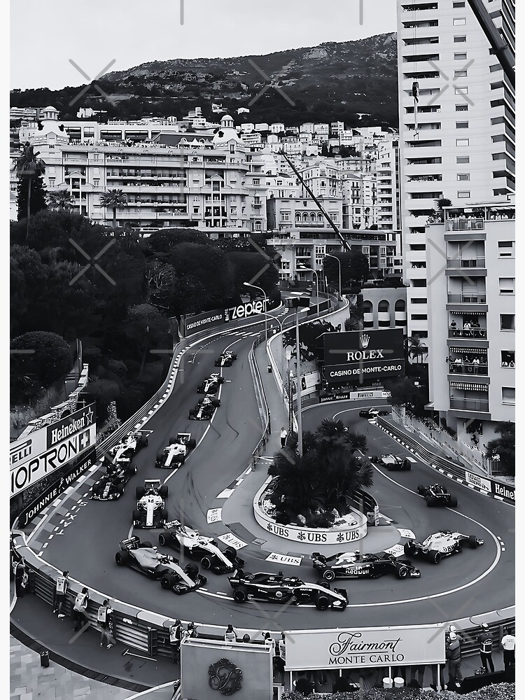 Formula 1 Art, Monte Carlo Vintage Poster, Black And White Race Car Wall Art, Race Car Poster, F1fan, Monaco Vintage Poster, Monaco Print Poster