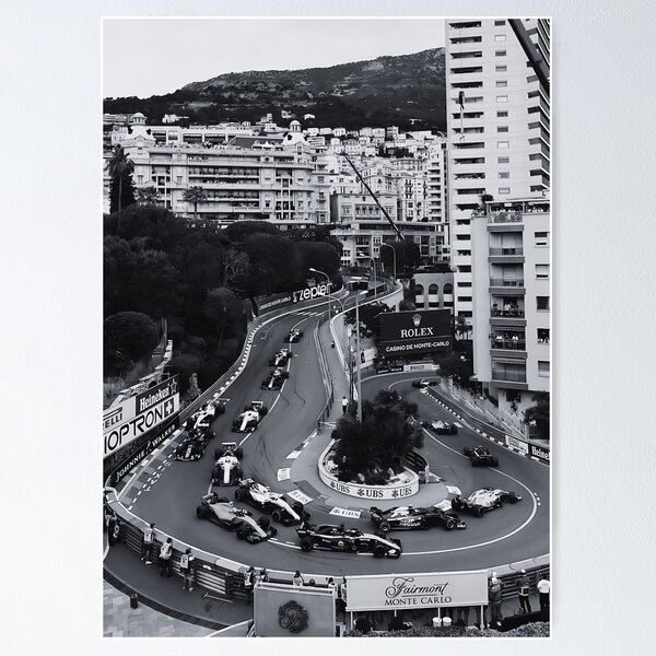 Item preview, Formula 1 Art, Monte Carlo Vintage Poster, Black And White Race Car Wall Art, Race Car Poster, F1fan, Monaco Vintage Poster, Monaco Print designed and sold by PaperPixelWall.