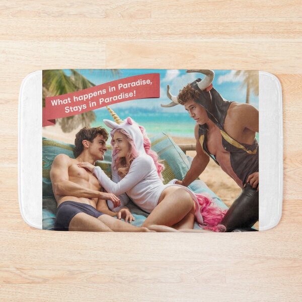 Item preview, What Happens In Paradise Stays - Unicorn - Bull - White designed and sold by JLEmporium.
