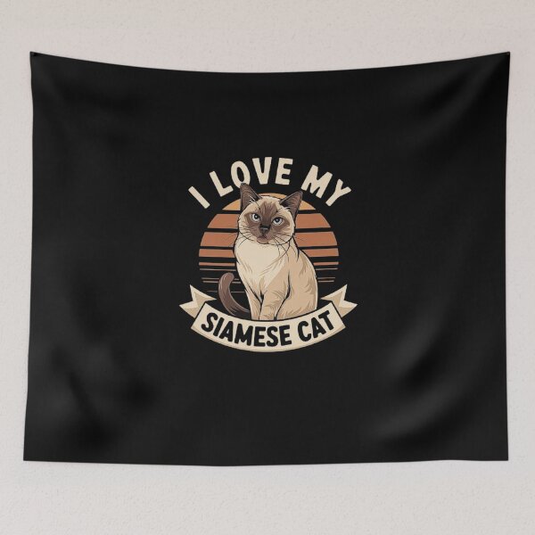 Item preview, I Love My Siamese Cat - Cute Cat Lover Illustration designed and sold by love3617.