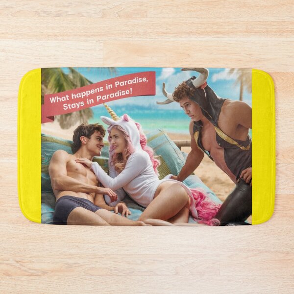 Item preview, What Happens In Paradise Stays - Unicorn - Bull - Yellow designed and sold by JLEmporium.