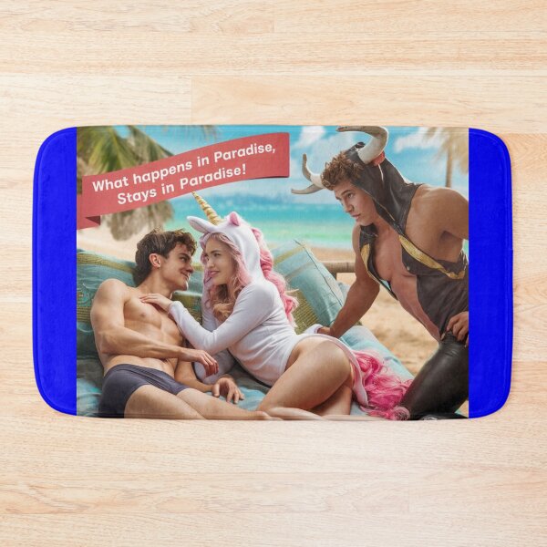 Item preview, What Happens In Paradise Stays - Unicorn - Bull - Blue designed and sold by JLEmporium.