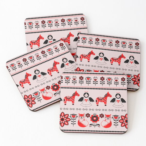 Item preview, Enchanted Folk Dance – Lady, Horses & Foxes designed and sold by whereisOlga_.