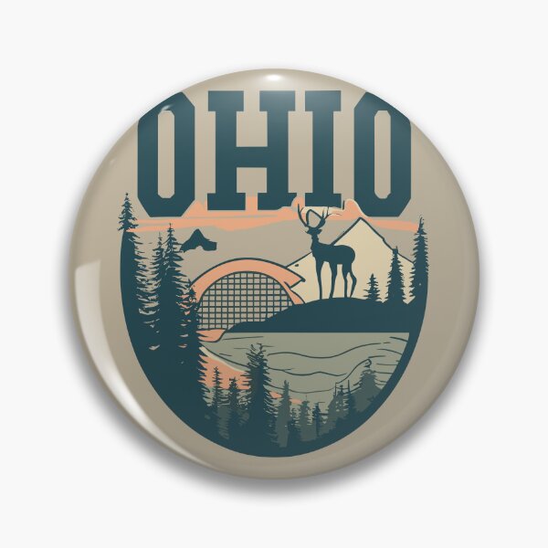 Artikelvorschau, Ohio - Vintage Sonnenuntergang - Reiseaufkleber entworfen und verkauft von Amazing States of America.