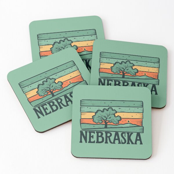 Item preview, Nebraska - Vintage Sunset - Travel Stickers designed and sold by Amazing States of America.