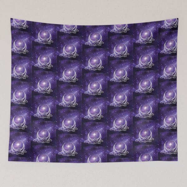 Item preview, Crescent Moon Galactic Lunar Stars designed and sold by WildWoodlandWitch.
