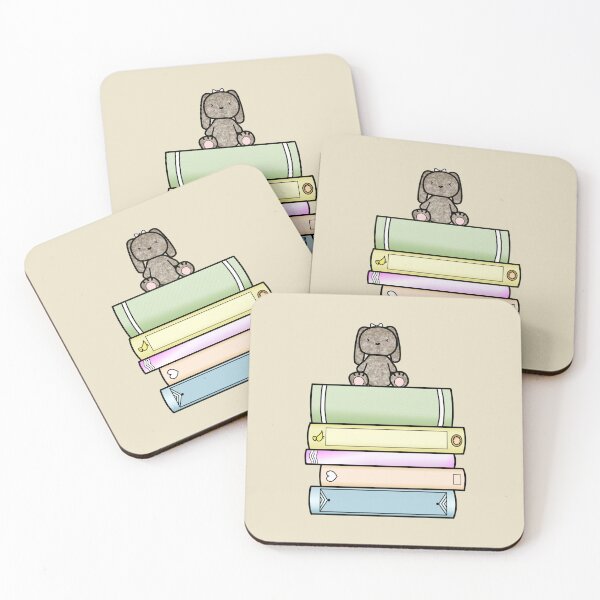 Item preview, Book Stack and Bunny: Brown Pastel version designed and sold by ClearAndHappy.