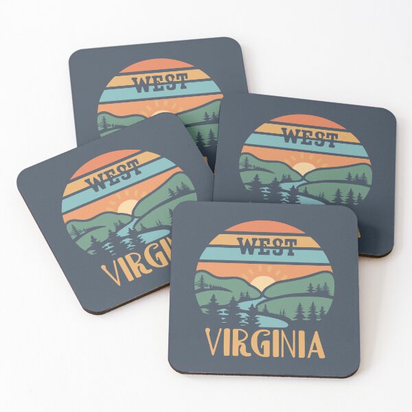 Item preview, West Virginia - Vintage Sunset - Colorful Illustration designed and sold by Amazing States of America.