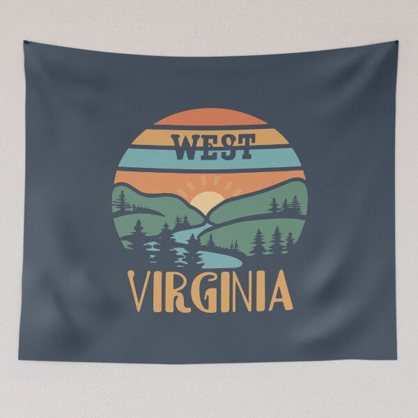 Item preview, West Virginia - Vintage Sunset - Colorful Illustration designed and sold by Amazing States of America.