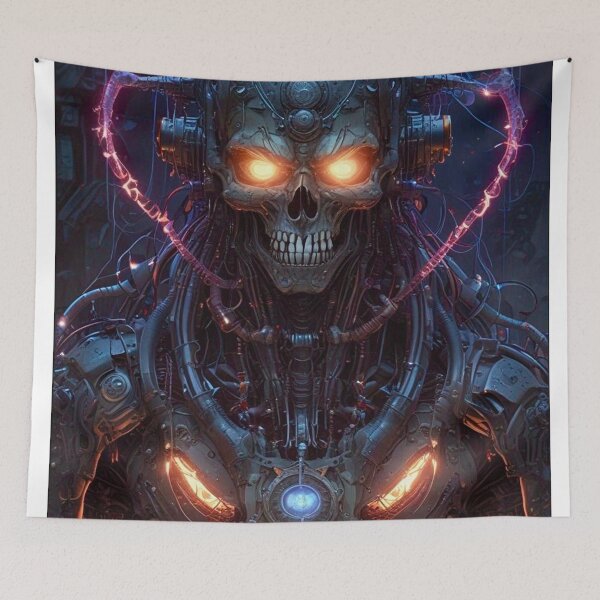 Item preview, Cyberpunk Skeletal Psycho - Sci Fi Art concept designed and sold by Delerat7.