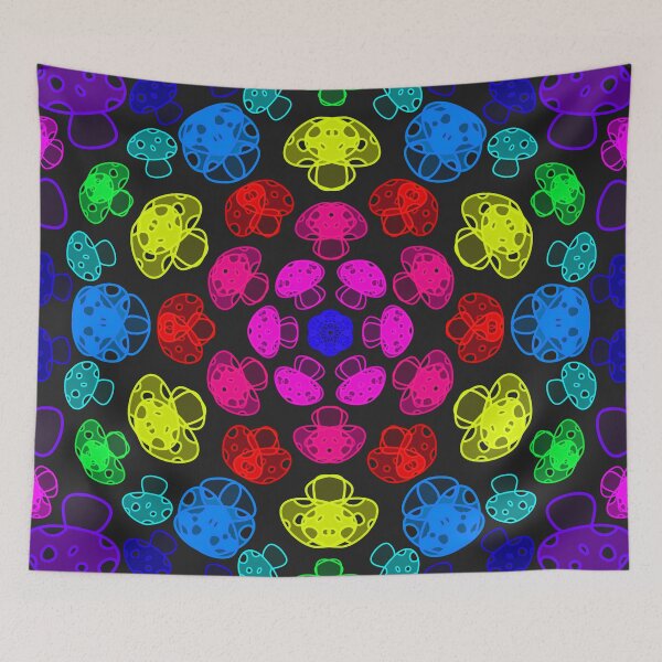 Item preview, Cursed Kaleidoscope - Pink Rainbow Mushrooms designed and sold by FinapplePudding.