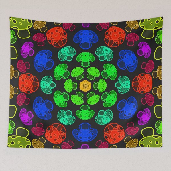 Item preview, Cursed Kaleidoscope - Green Rainbow Mushrooms designed and sold by FinapplePudding.