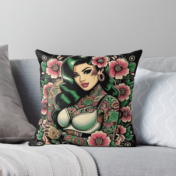 Item preview, Cute Old School Tattoo Girl designed and sold by PulpVintage.