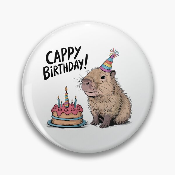 Item preview, Cappy Capy Birthday Capybara Kawaii  designed and sold by These_Prints.