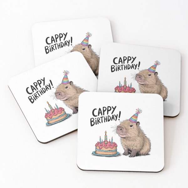 Item preview, Cappy Capy Birthday Capybara Kawaii  designed and sold by These_Prints.