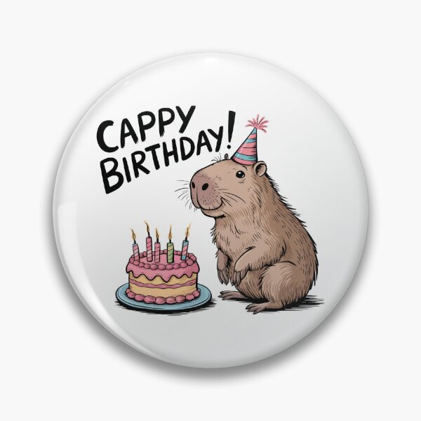 Item preview, Cappy Capy Birthday Capybara Kawaii  designed and sold by These_Prints.
