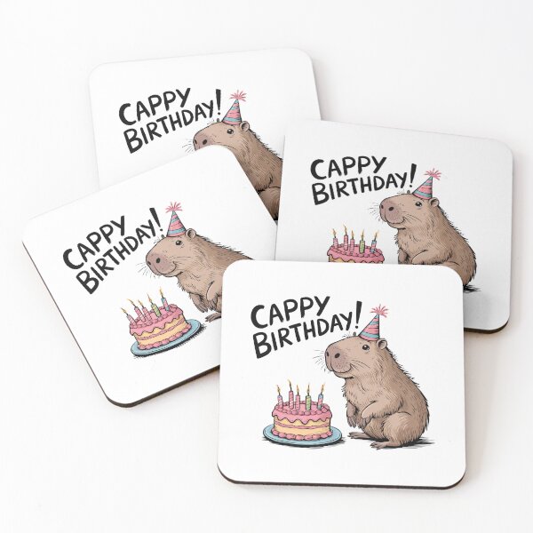 Item preview, Cappy Capy Birthday Capybara Kawaii  designed and sold by These_Prints.