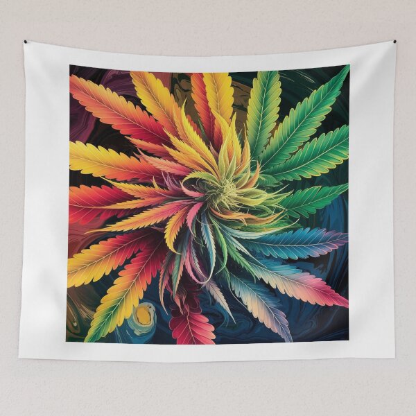 Item preview, Vibrant Colorful Marijuana Pot Leaves - 420 - White designed and sold by JLEmporium.