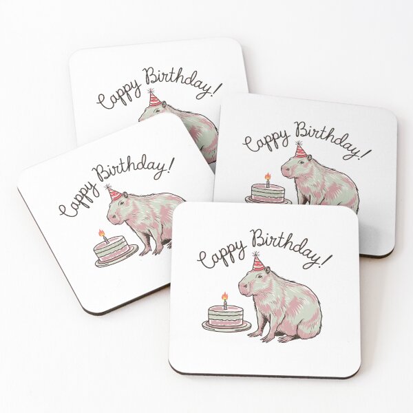 Item preview, Cappy Capy Birthday Capybara Kawaii  designed and sold by These_Prints.