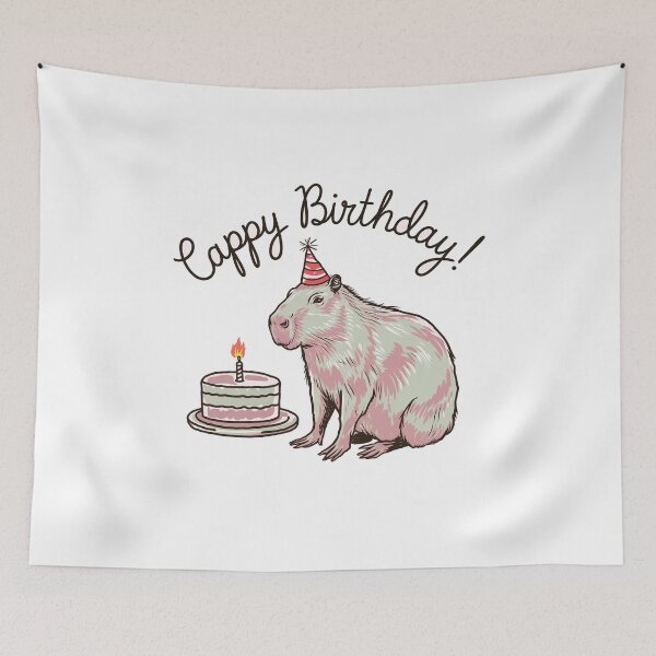 Item preview, Cappy Capy Birthday Capybara Kawaii  designed and sold by These_Prints.
