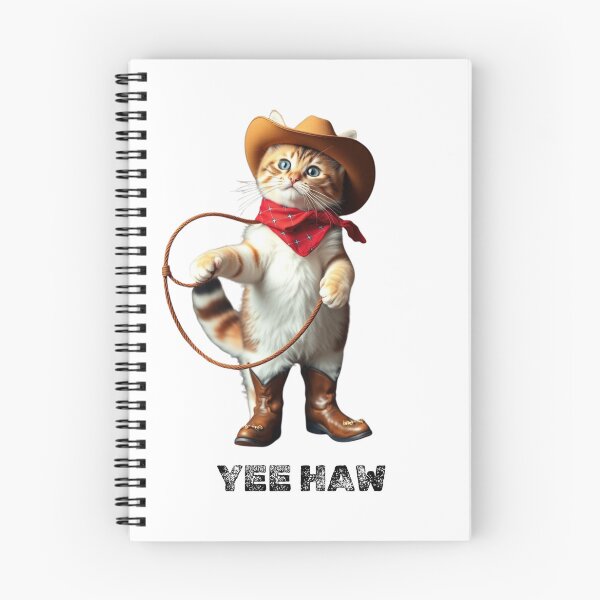 Item preview, cowboy cat with cowboy hat and lasso and Yee Haw designed and sold by GinnyGi.