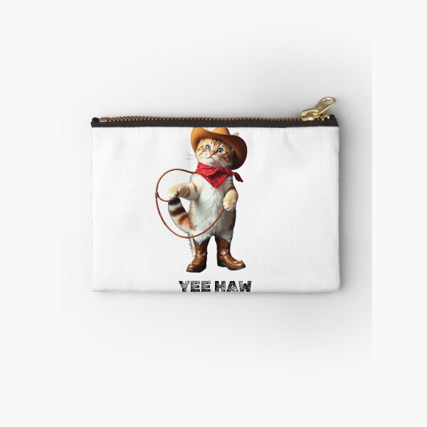 Item preview, cowboy cat with cowboy hat and lasso and Yee Haw designed and sold by GinnyGi.