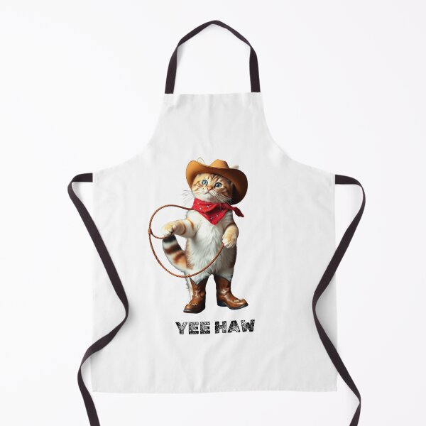 Item preview, cowboy cat with cowboy hat and lasso and Yee Haw designed and sold by GinnyGi.
