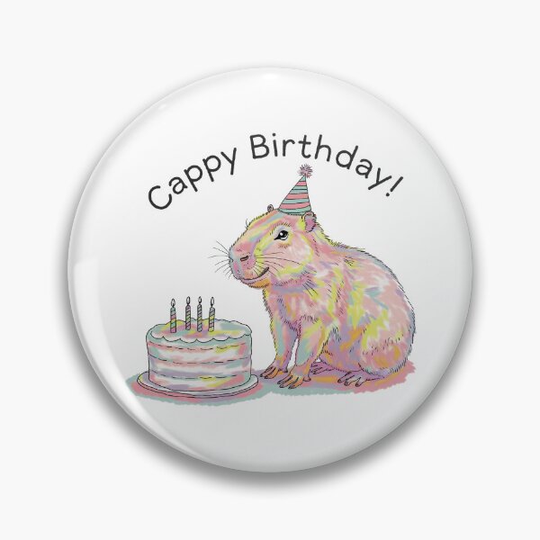 Item preview, Cappy Capy Birthday Capybara Kawaii  designed and sold by These_Prints.