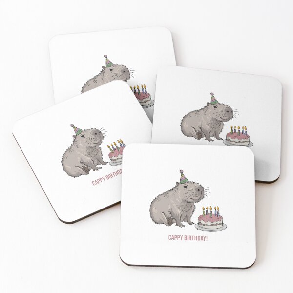 Item preview, Cappy Capy Birthday Capybara Kawaii  designed and sold by These_Prints.