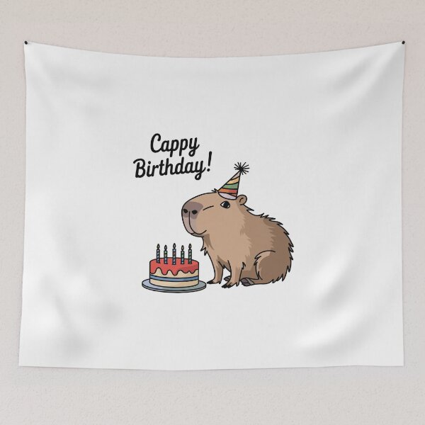 Item preview, Cappy Capy Birthday Capybara Kawaii  designed and sold by These_Prints.