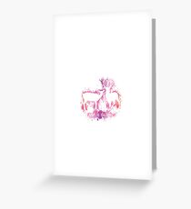 HP best friends - magic stag and doe with splashes outline (pink watercolur) - witch / wizard - potterheads Greeting Card