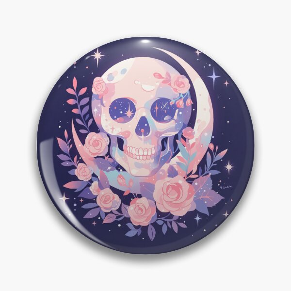 Item preview, Sparkly skull and moon designed and sold by MendaciousMina.