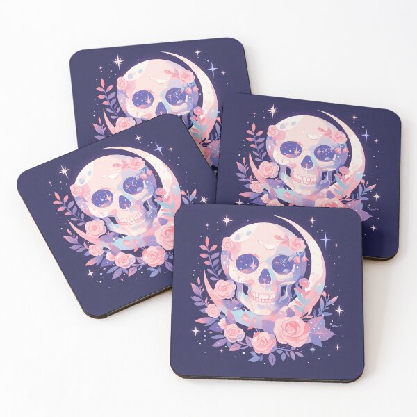 Item preview, Sparkly skull and moon designed and sold by MendaciousMina.