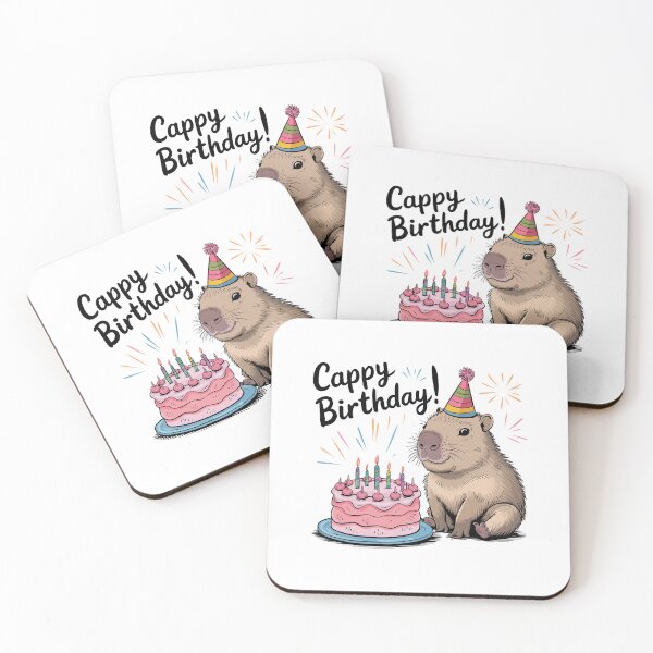Item preview, Cappy Capy Birthday Capybara Kawaii  designed and sold by These_Prints.