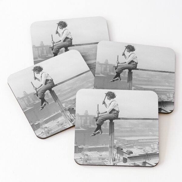 Item preview, Woman Iron Girder, Vintage Black and White Old Photo designed and sold by modernretro.