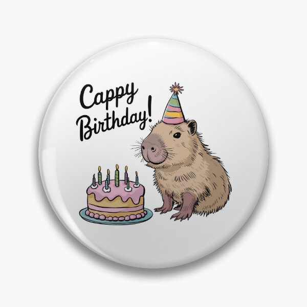 Item preview, Cappy Capy Birthday Capybara Kawaii  designed and sold by These_Prints.
