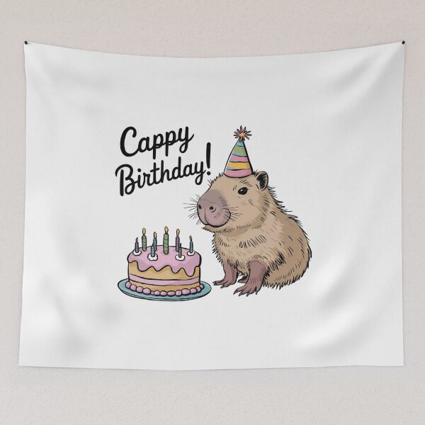 Item preview, Cappy Capy Birthday Capybara Kawaii  designed and sold by These_Prints.